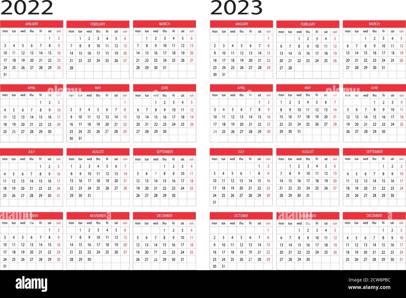 Calendar year 2022 2023 Stock Vector Image & Art - Alamy
