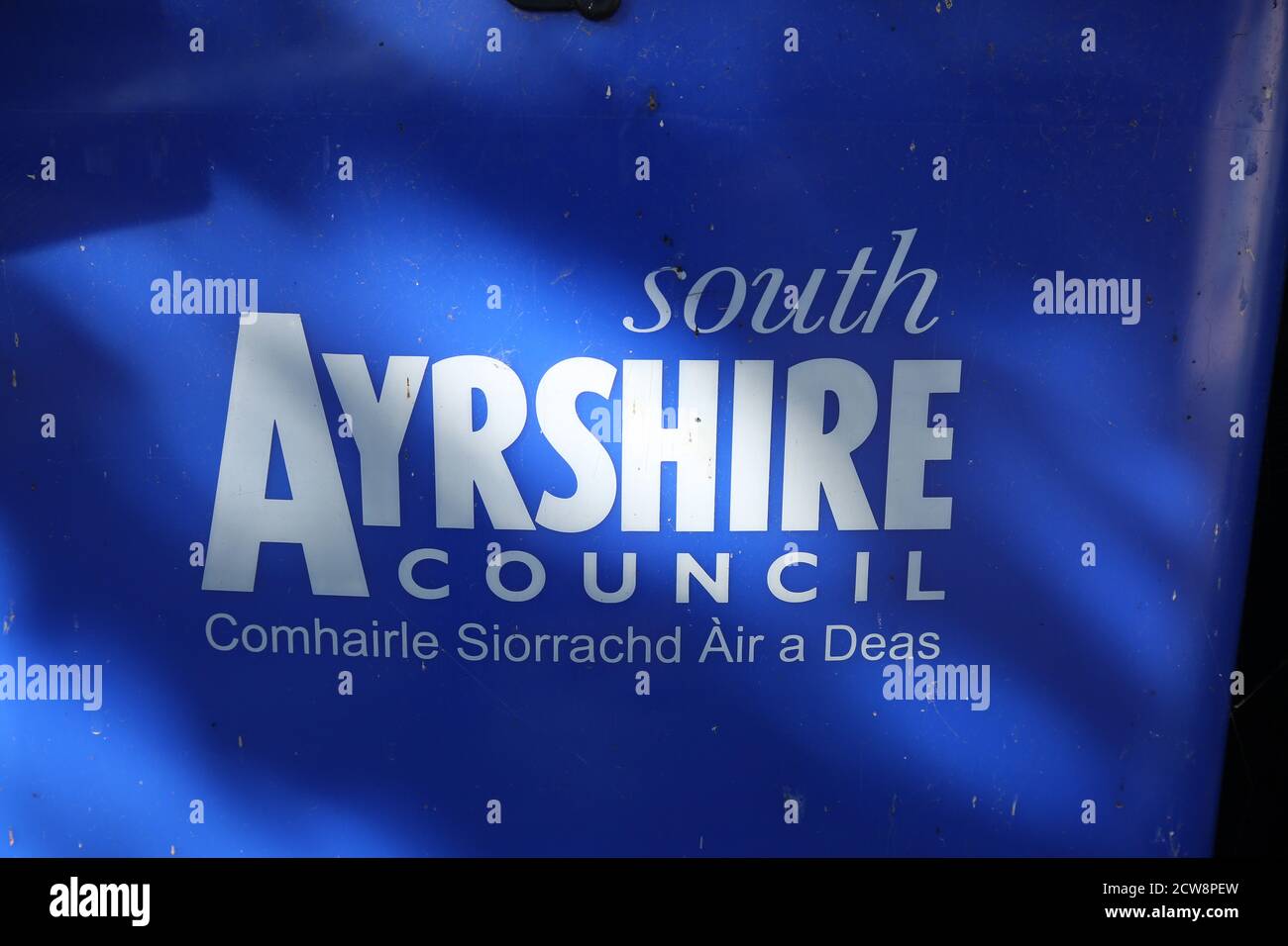 Dunure, Ayrshire, Scotland, wheelie bins belonging to South Ayrshire Council, Ayrshire with