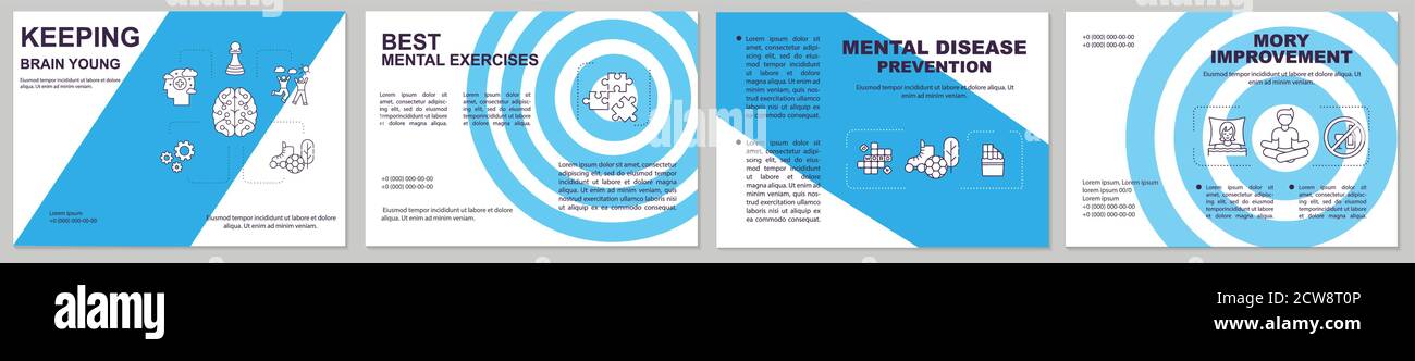 Keeping brain young brochure template Stock Vector