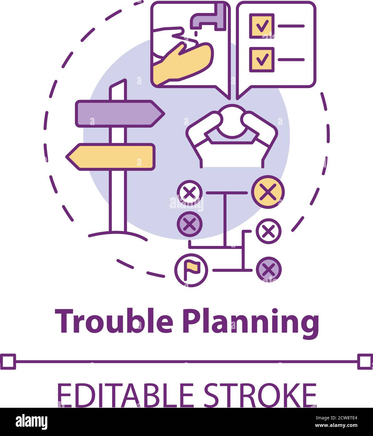 Trouble planning concept icon Stock Vector Image & Art - Alamy