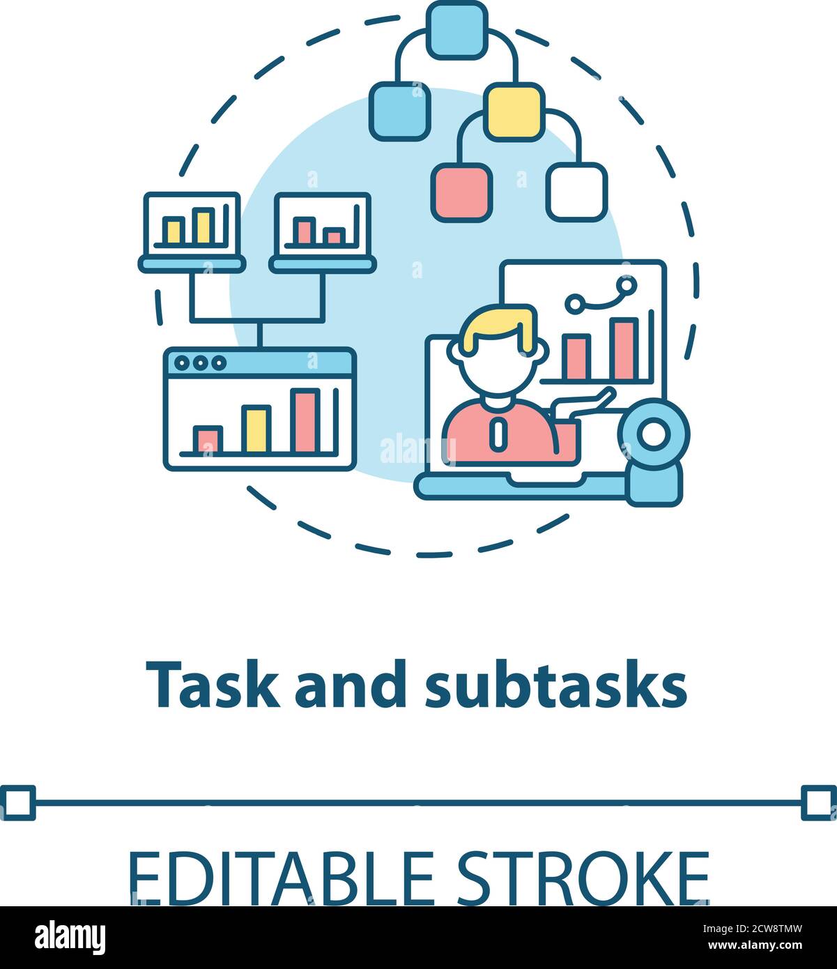 Task and subtasks concept icon Stock Vector