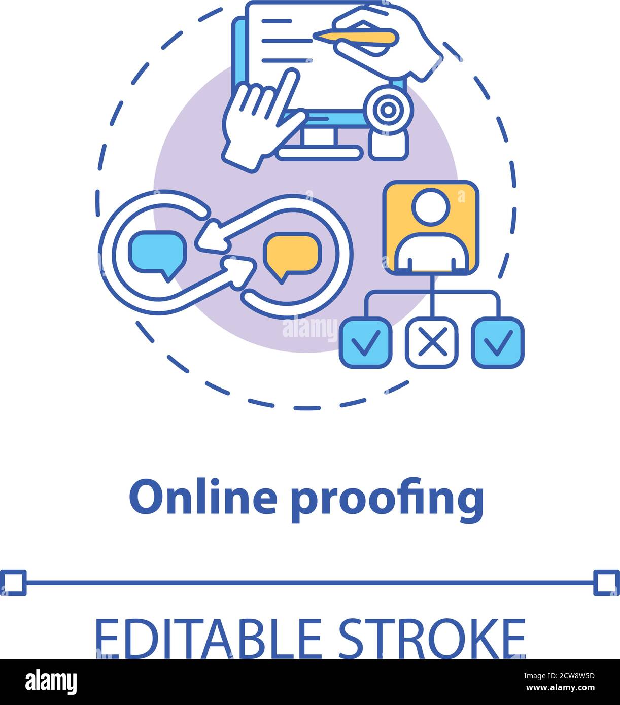 Online proofing concept icon Stock Vector Image & Art - Alamy