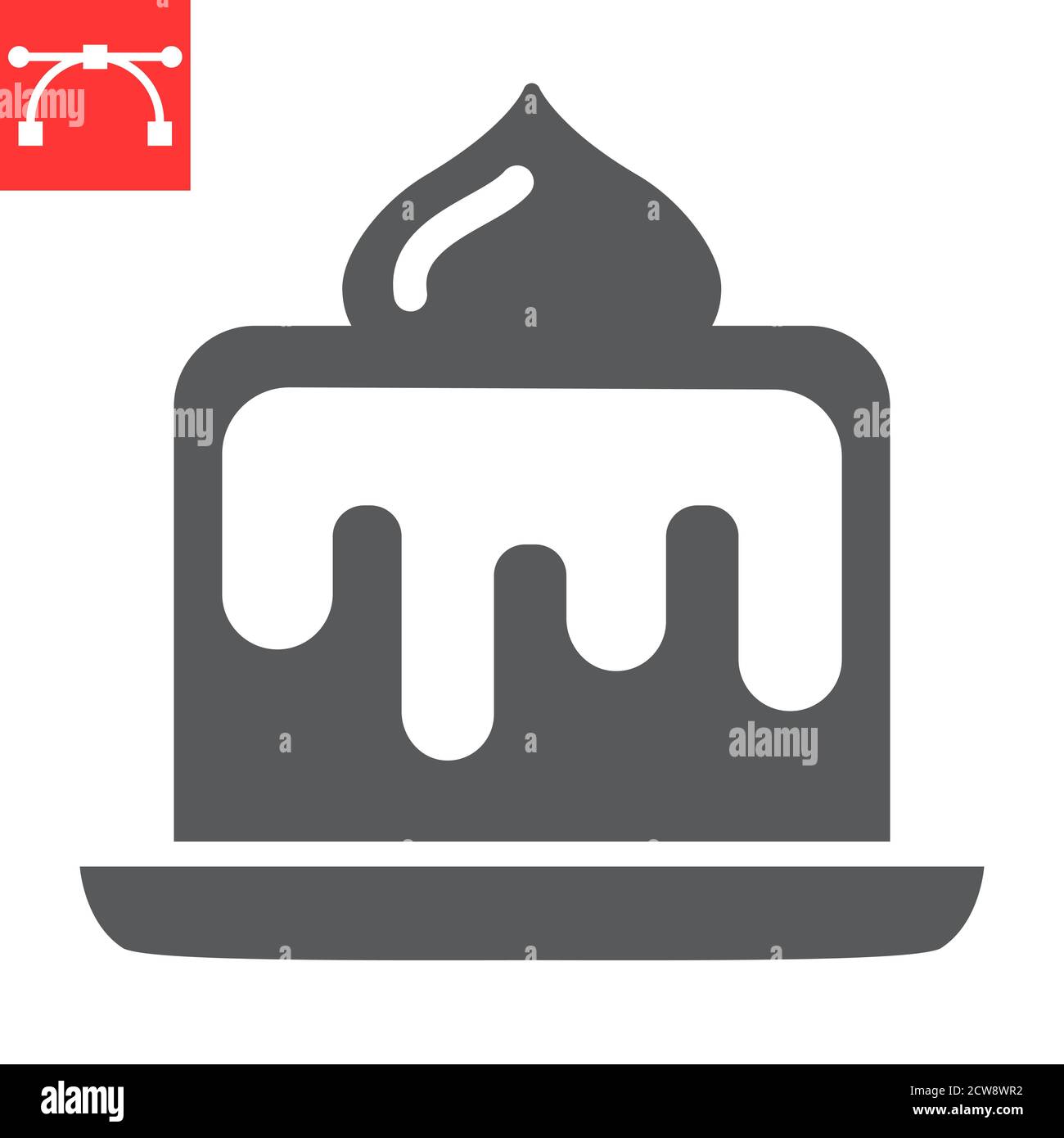 Birthday cake glyph icon, dessert and delicious, cake sign vector ...