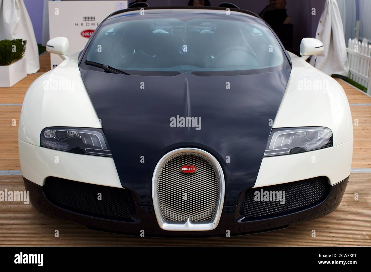 Bugatti Veyron on display at the 2020 Salon Privé held at Blenheim Palace, Oxfordshire Stock Photo