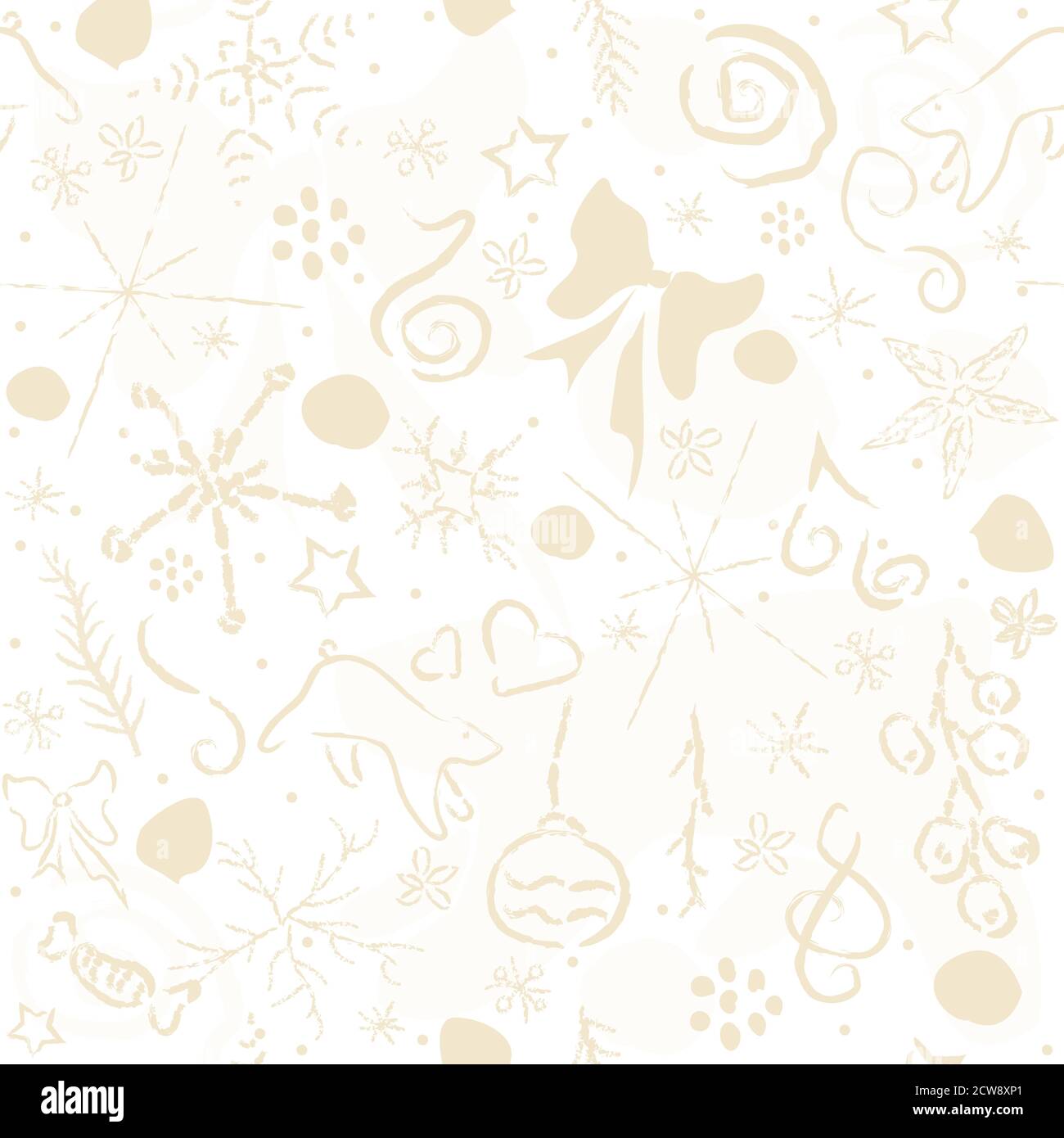 Cute Hand Drawn Winter Pattern. Seamless Pattern. Vector Illustration ...