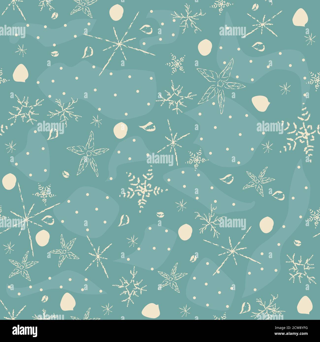 Cute Hand Drawn Winter Pattern. Seamless Pattern. Vector Illustration ...