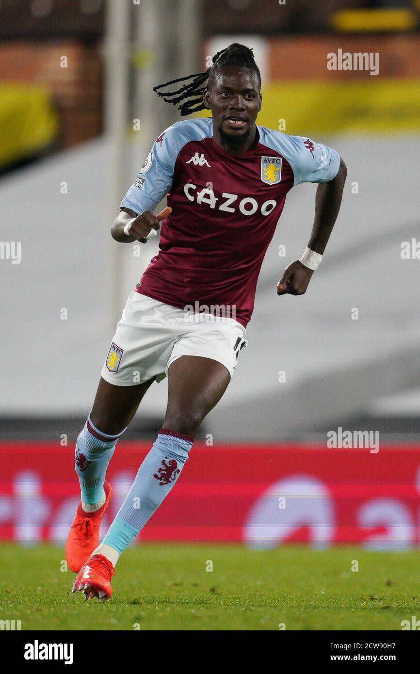 London UK. 28th Sep 2020. Bertrand Traore of Aston Villa during