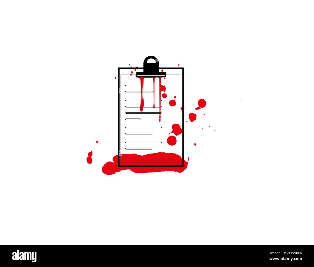 Clipboard checklist or document gothic icon on white background in vector illustration Stock Vector
