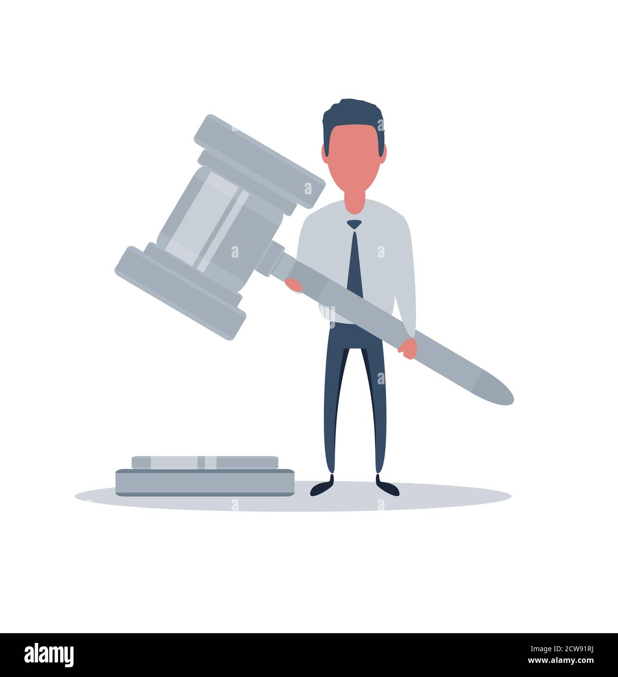 Business man hold in hands Gavel justice symbol. Stock Vector