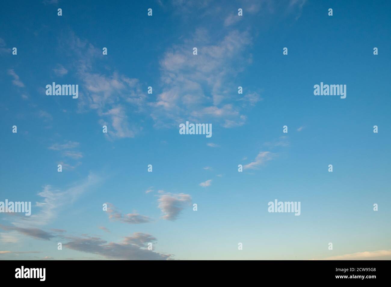 A Gorgeous Clear Sky With Whispy Clouds For Sky Replacement Stock Photo