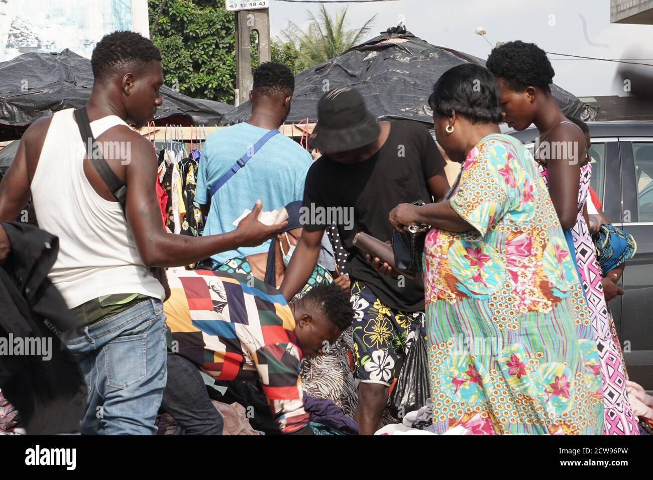 Second hand cloths market at cocody angré, Ivory Coast Stock Photo Alamy