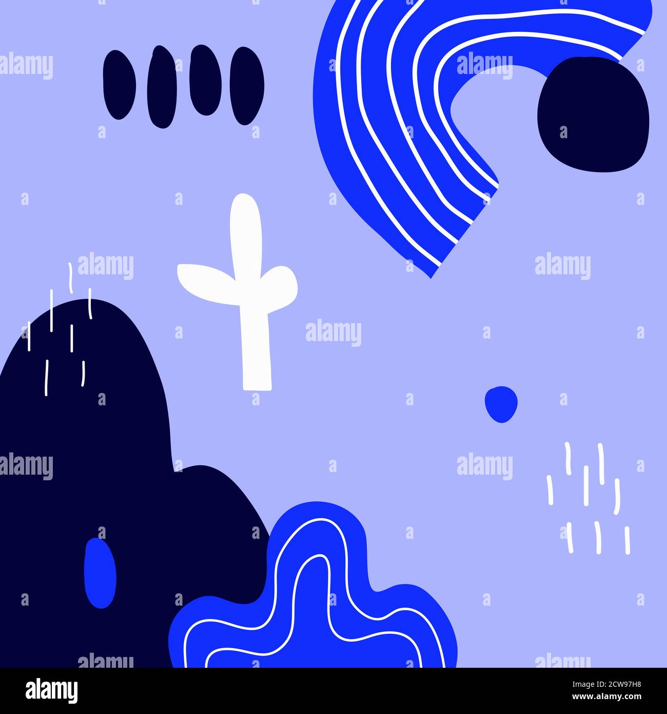 Abstract background.Hand drawn various shapes Stock Vector