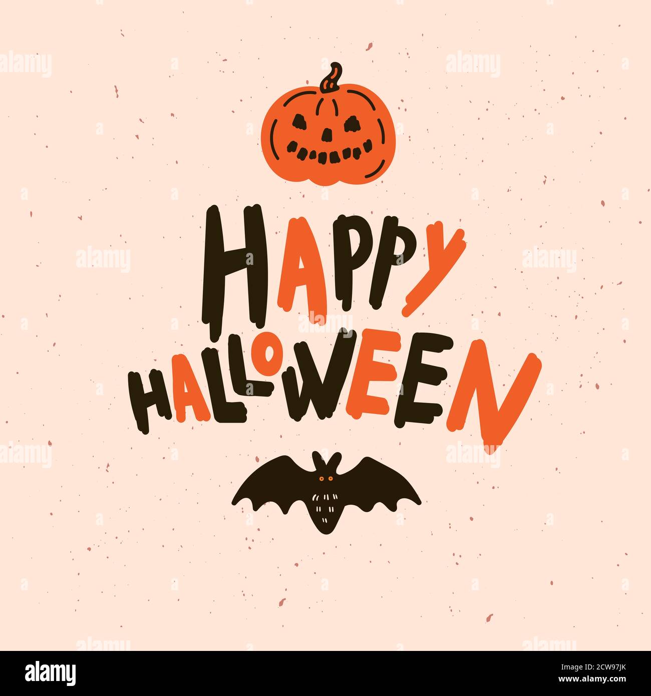 Halloween greeting card.Flat.Vector illustration Stock Vector