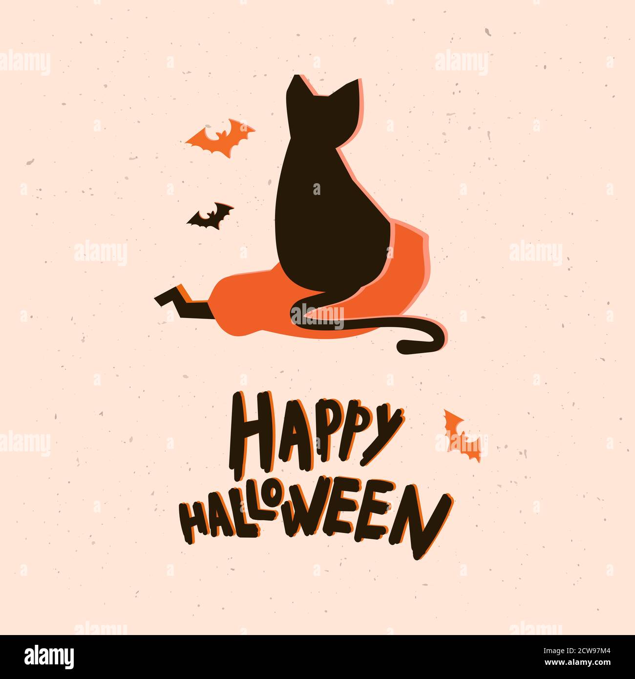 Halloween greeting card.Flat.Vector illustration Stock Vector