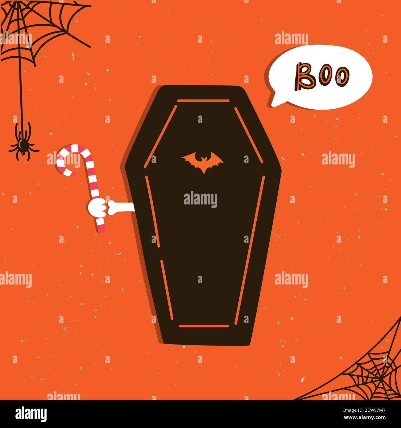 Halloween greeting card.Flat vector illustration Stock Vector