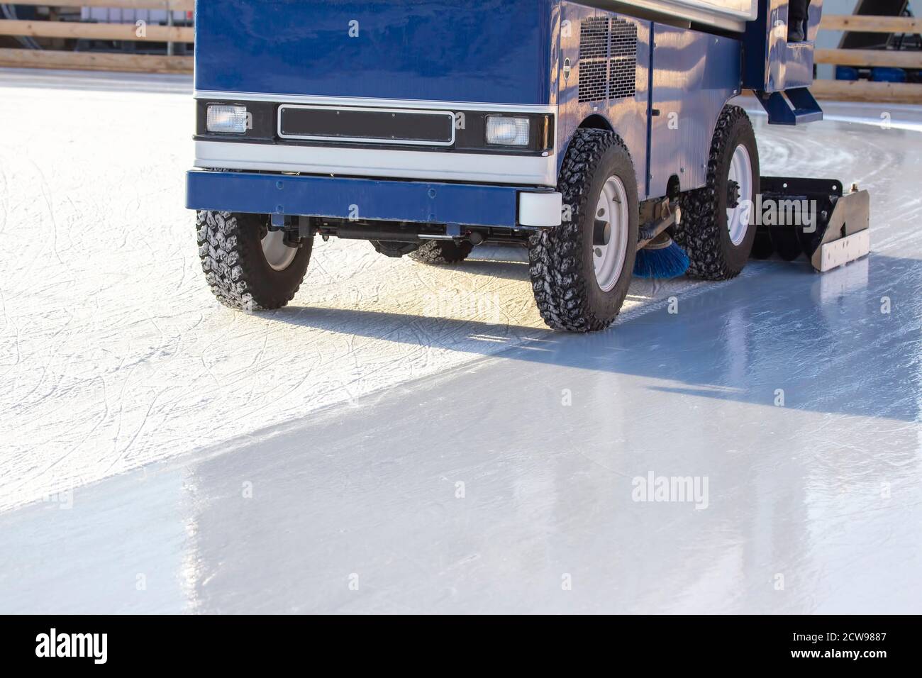 special machine for cleaning ice on an ice rink. transport industry