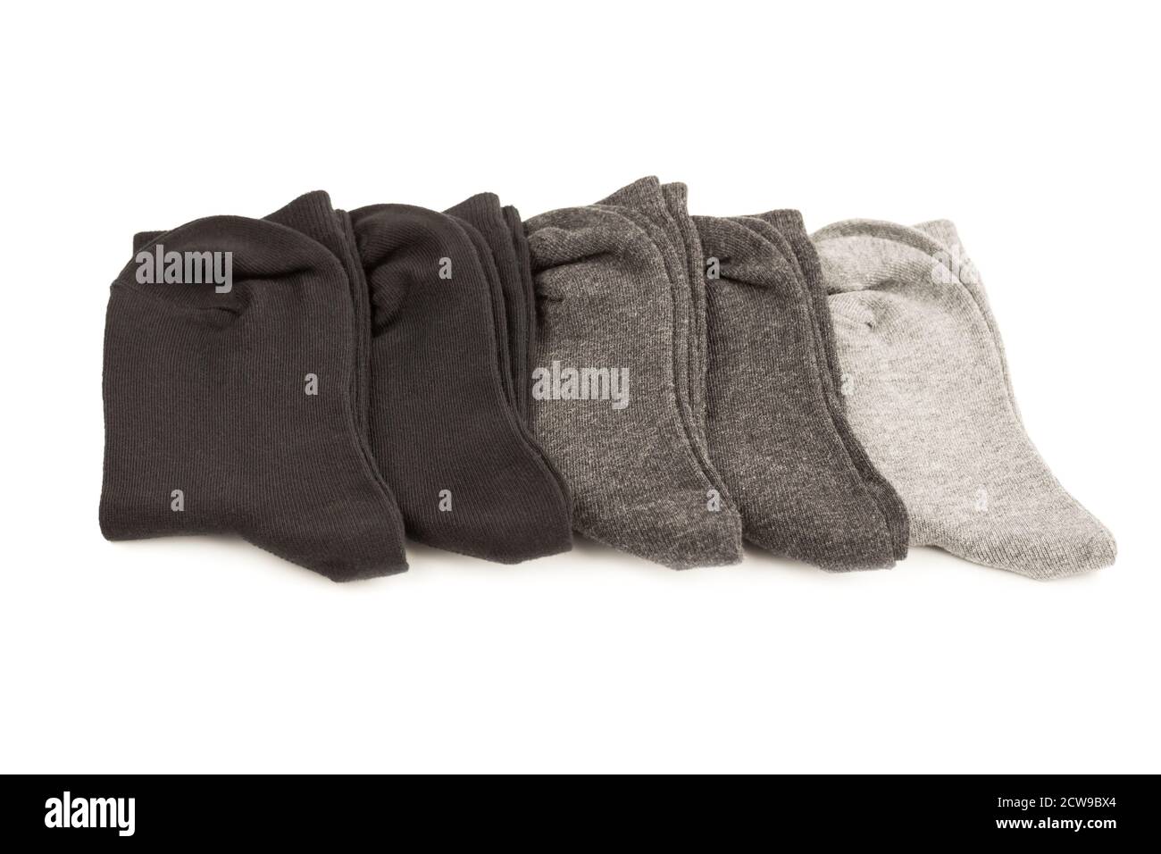 Five pairs of socks isolated on white background Stock Photo - Alamy