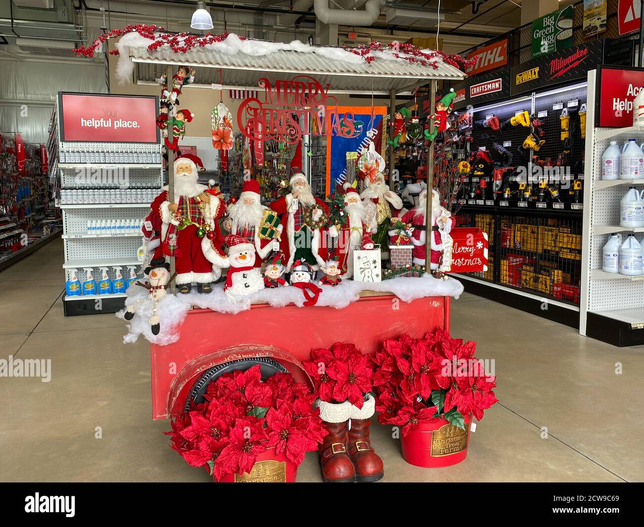 Orlando,FL/USA 9/23/20 Christmas decorations at an Ace Hardware retail store in Orlando