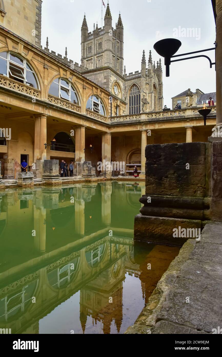 The Great Bath in Roman Baths, Bath, England Stock Photo Alamy