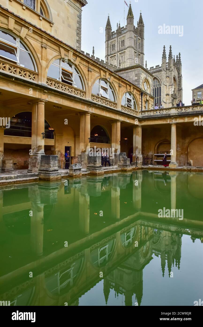 The Great Bath in Roman Baths, Bath, England Stock Photo Alamy