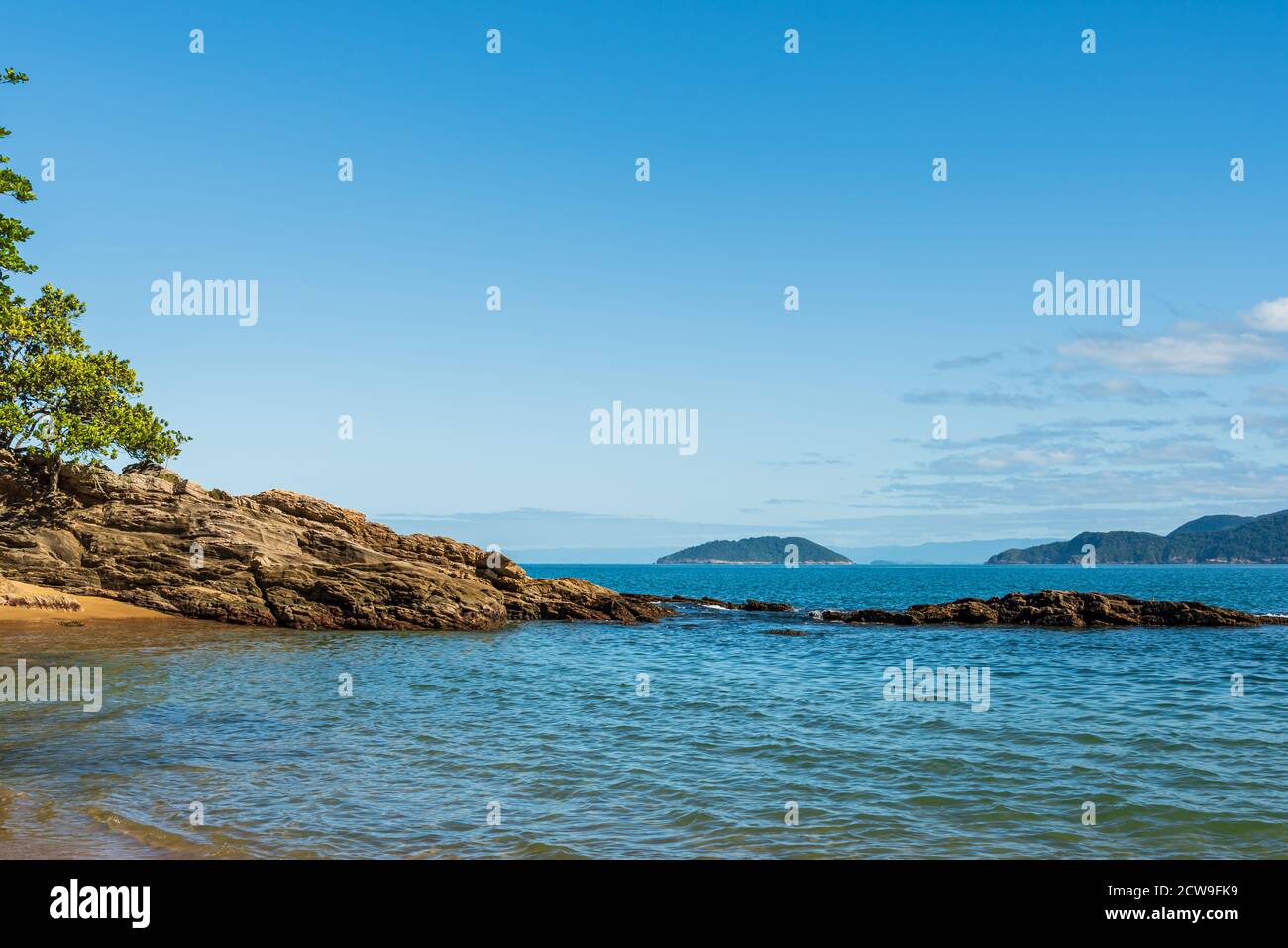 Blue panorama of sea and sky in Brazil Stock Photo - Alamy