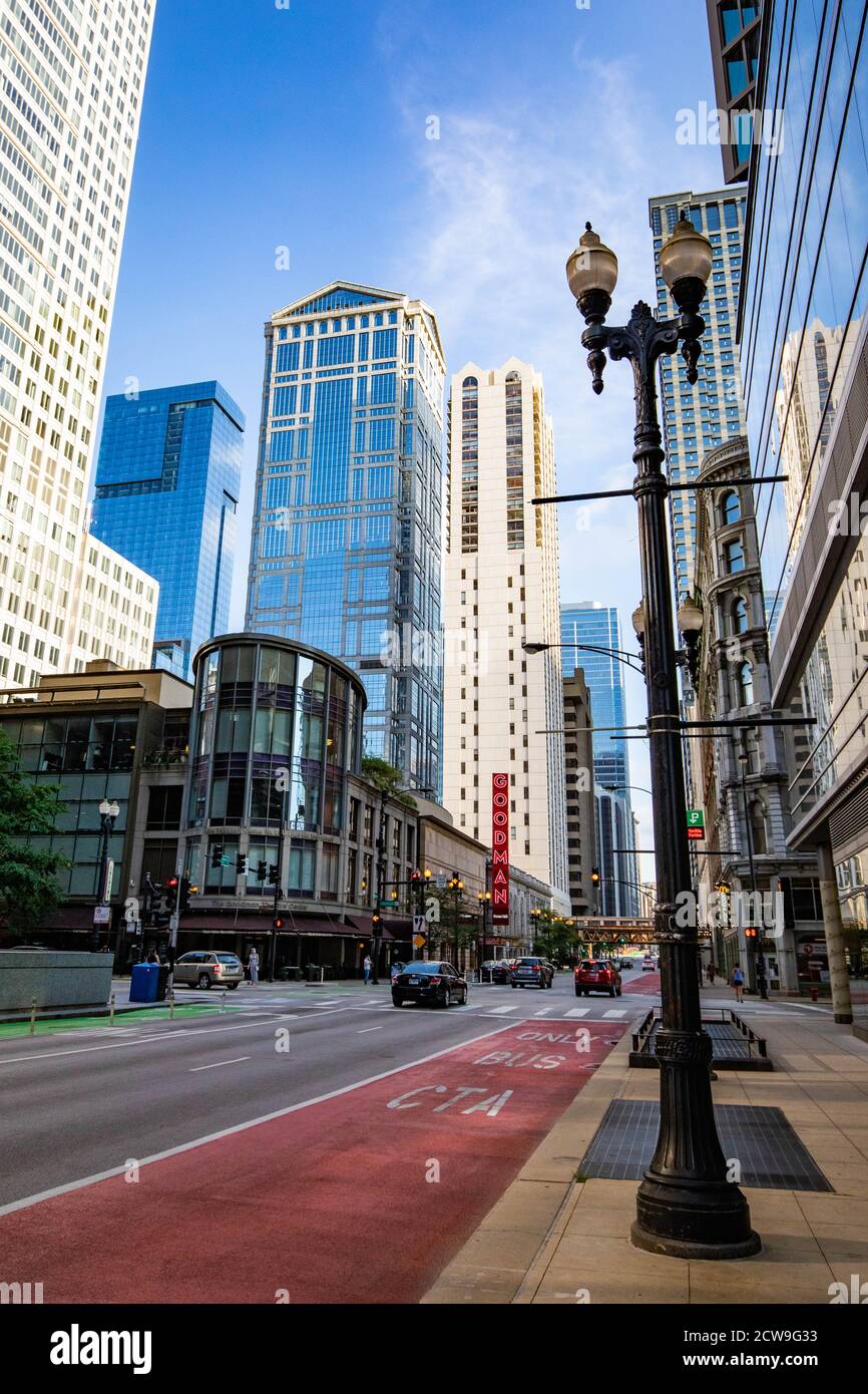 Chicago Goodman theater view at city center at day Stock Photo Alamy