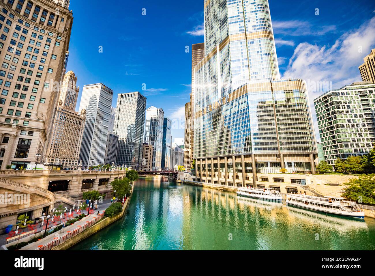 Trump International Hotel and Tower in Chicago summer view Stock Photo