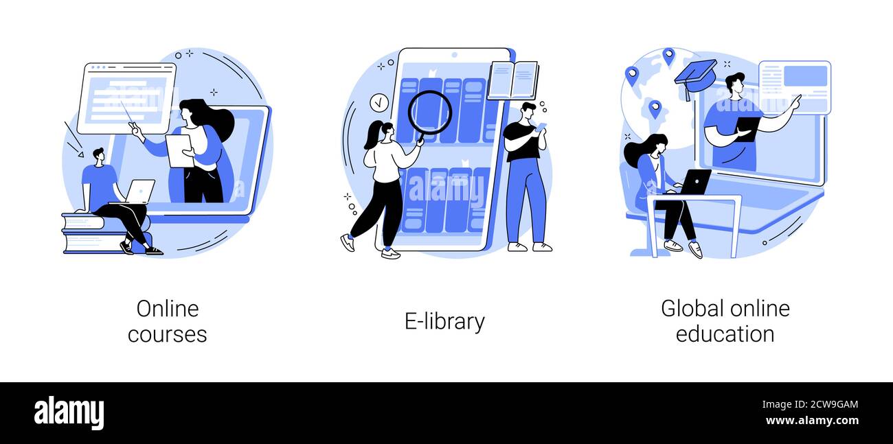 Elearning tools abstract concept vector illustrations Stock Vector