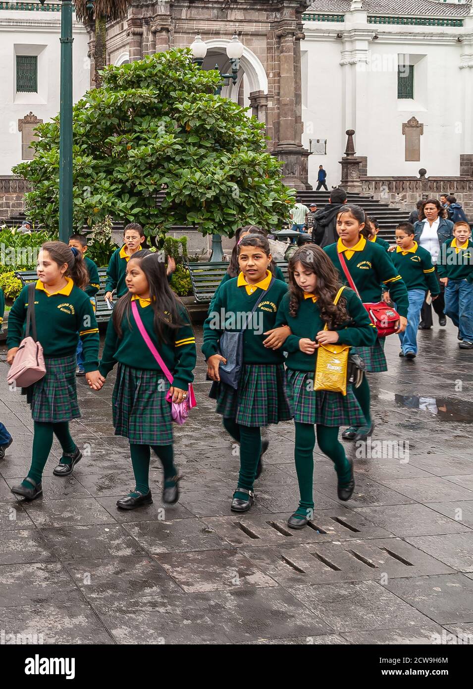 Quito, Ecuador December 2, 2008 Group of girl secondary students of