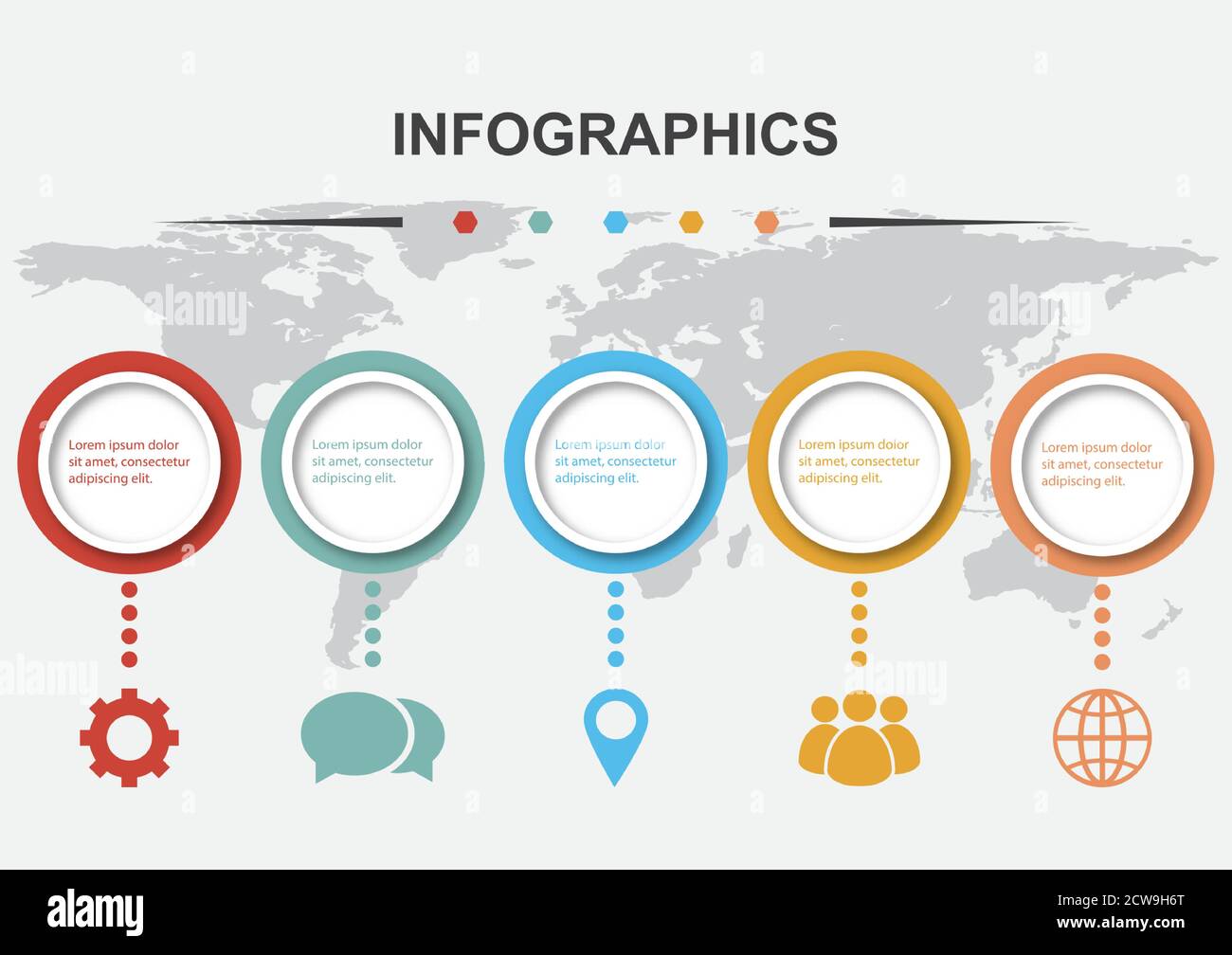 Infographic design template with 5 circles, stock vector Stock Vector ...