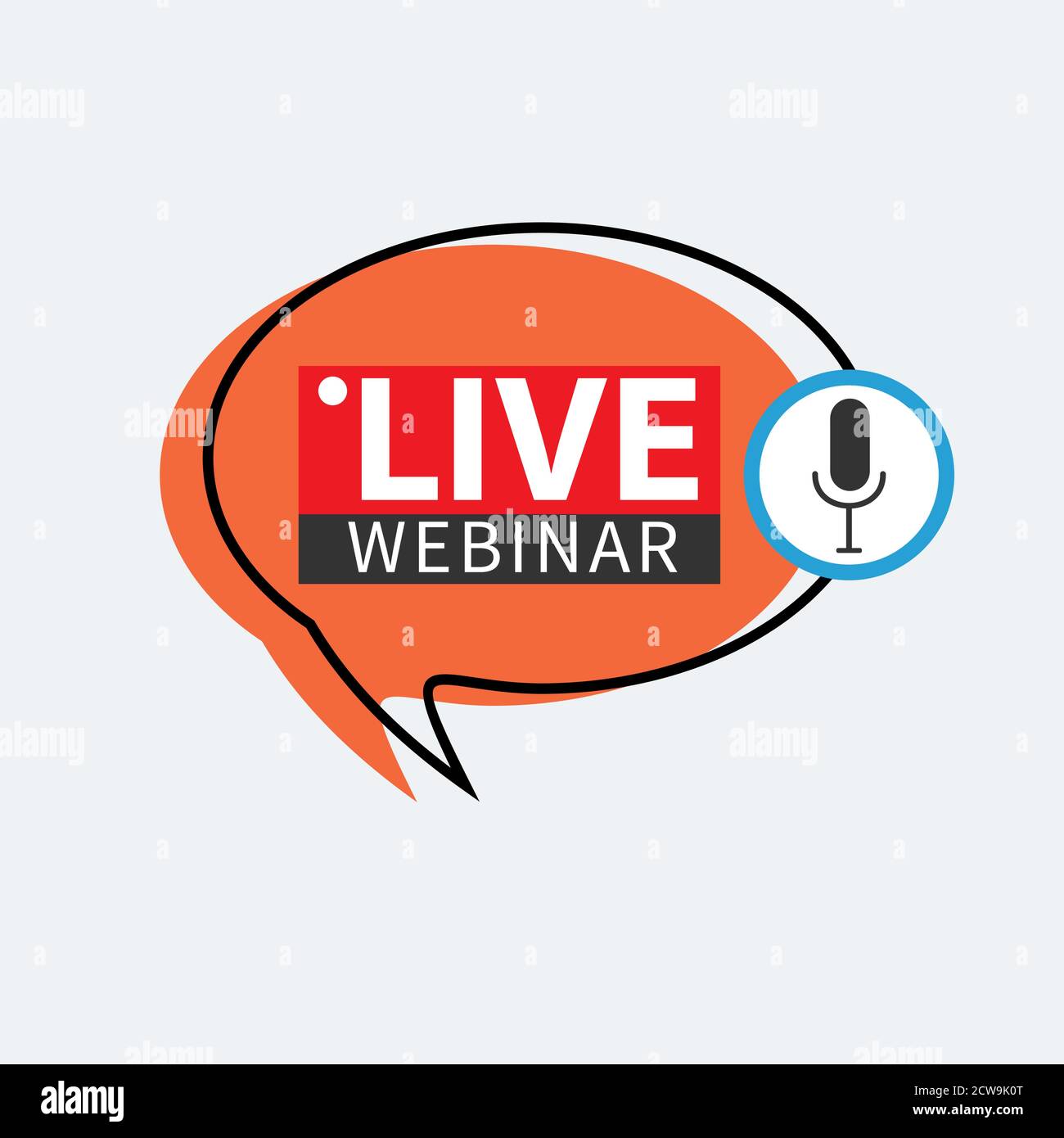 Live Webinar Button, icon, emblem label gradient Vector illustration ...