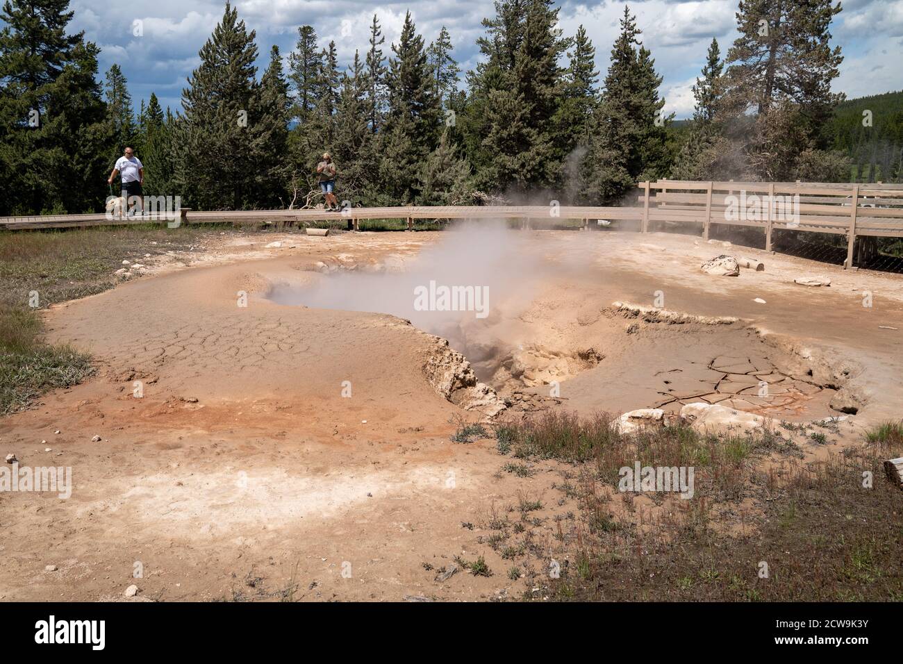 Yellowstone National Park July 1, 2020 Tourists illegaly bring their