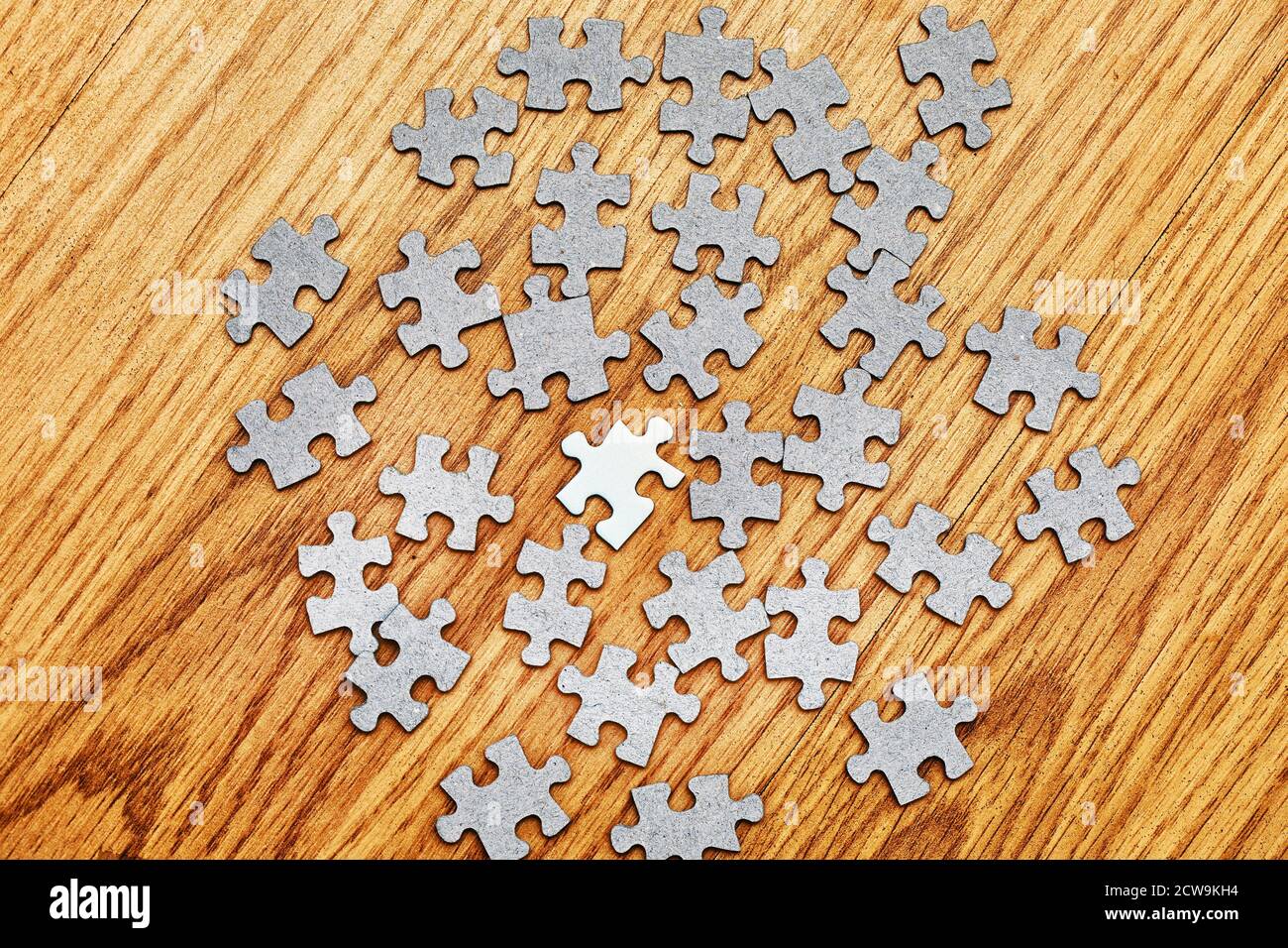 Jigsaw puzzle pieces separately Stock Photo