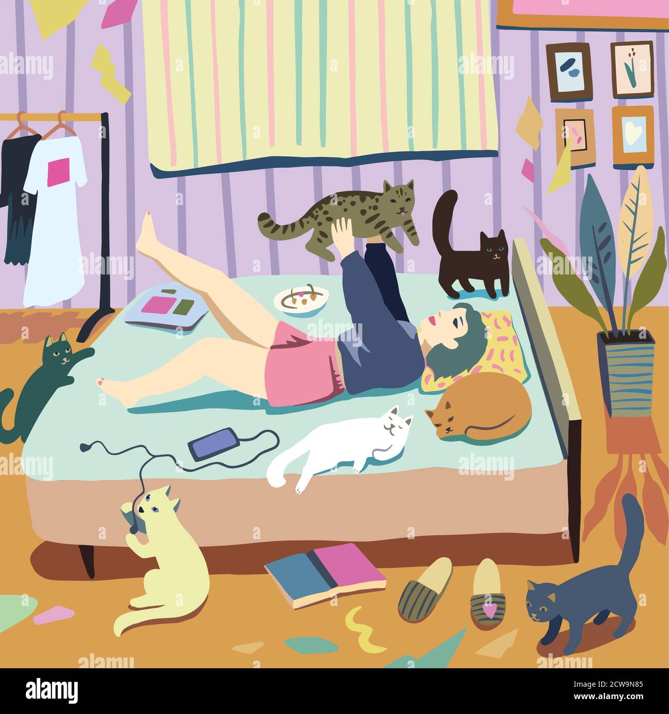 Cat sales lover girl