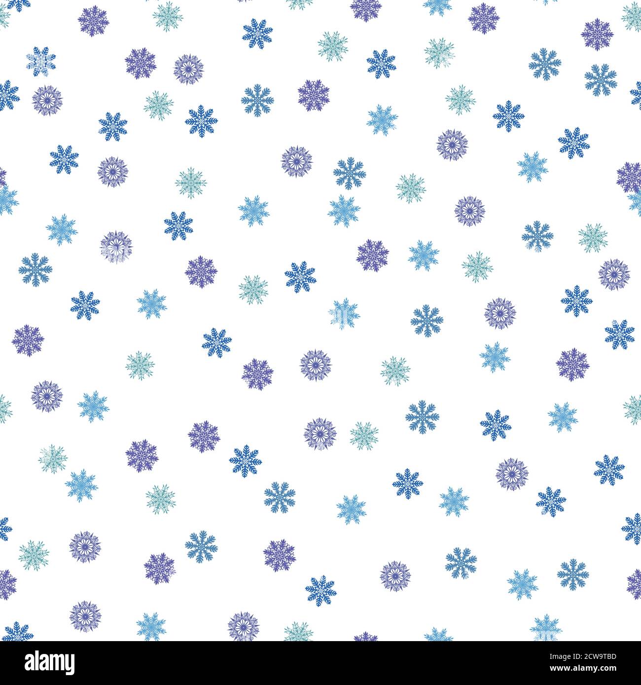 Seamless pattern with cute original snowflakes.  Stock Vector