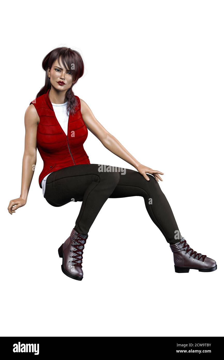 Urban Fantasy Prison Woman, 3D Rendering, 3D Illustration Stock Photo