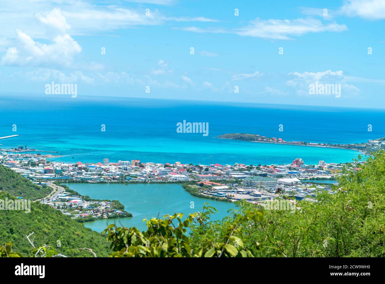 The caribbean island of St.maarten / st.martin cityscape Stock Photo