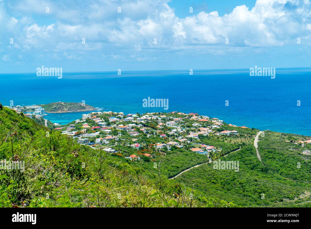 The caribbean island of St.maarten / st.martin cityscape, Dawn beach Sint maarten Stock Photo