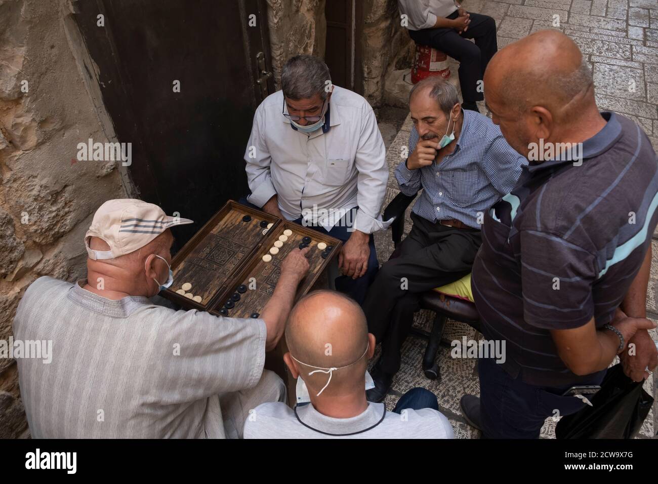 Palestinian men playing Backgammon also called Shesh Besh in the old city  East Jerusalem Israel Stock Photo - Alamy