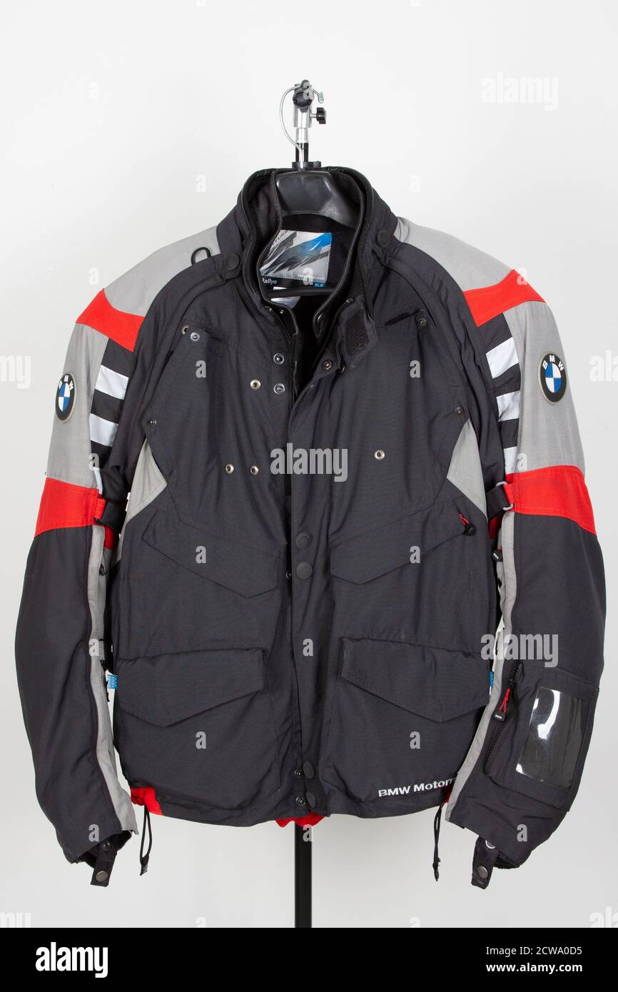 Bordeaux , Aquitaine / France - 09 25 2020 : Bmw motorrad black red and  grey jacket of motorbike enduro lifestyle ready for adventure travel and  motor Stock Photo - Alamy