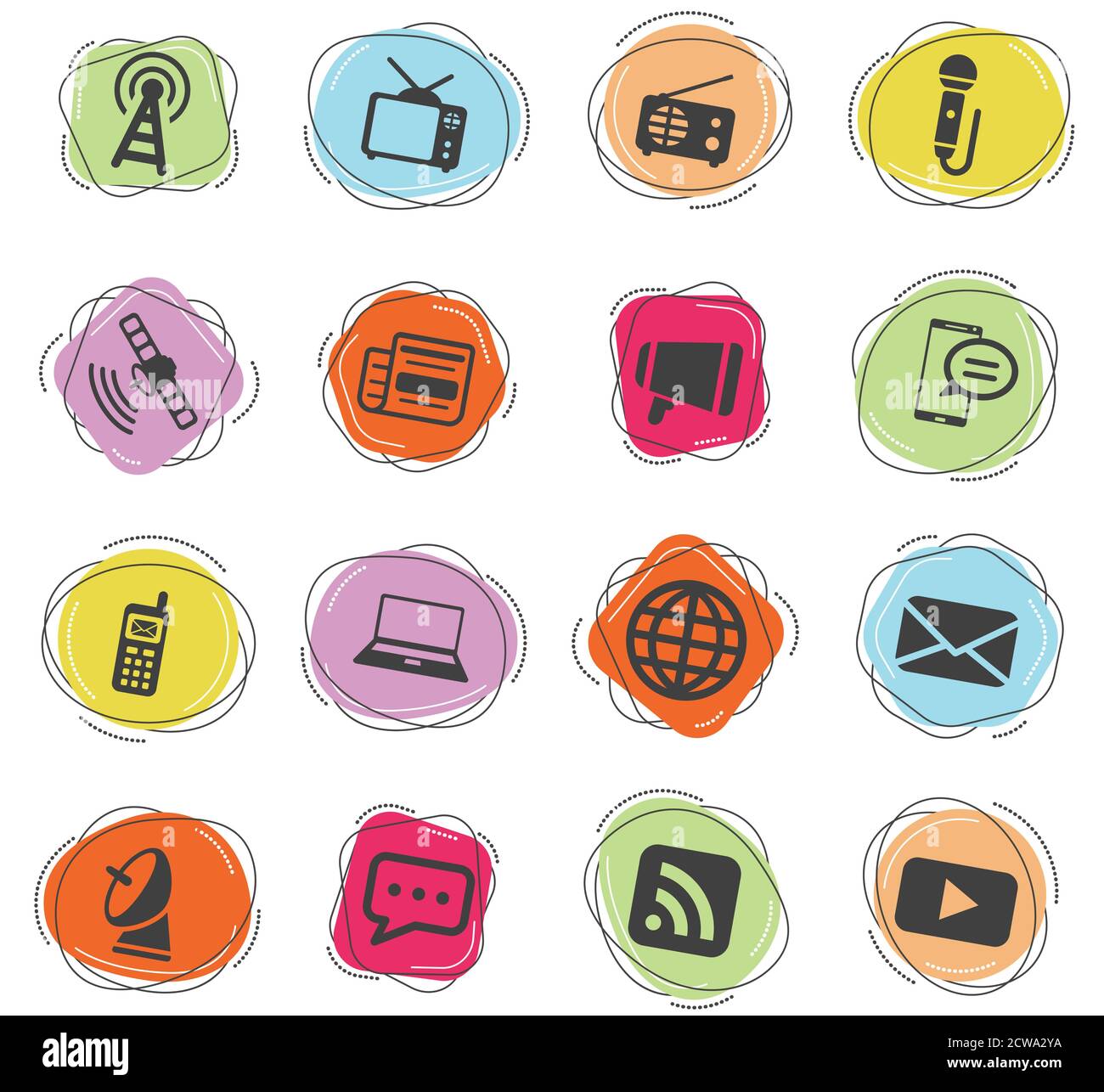 Media simply icons Stock Vector Image & Art - Alamy