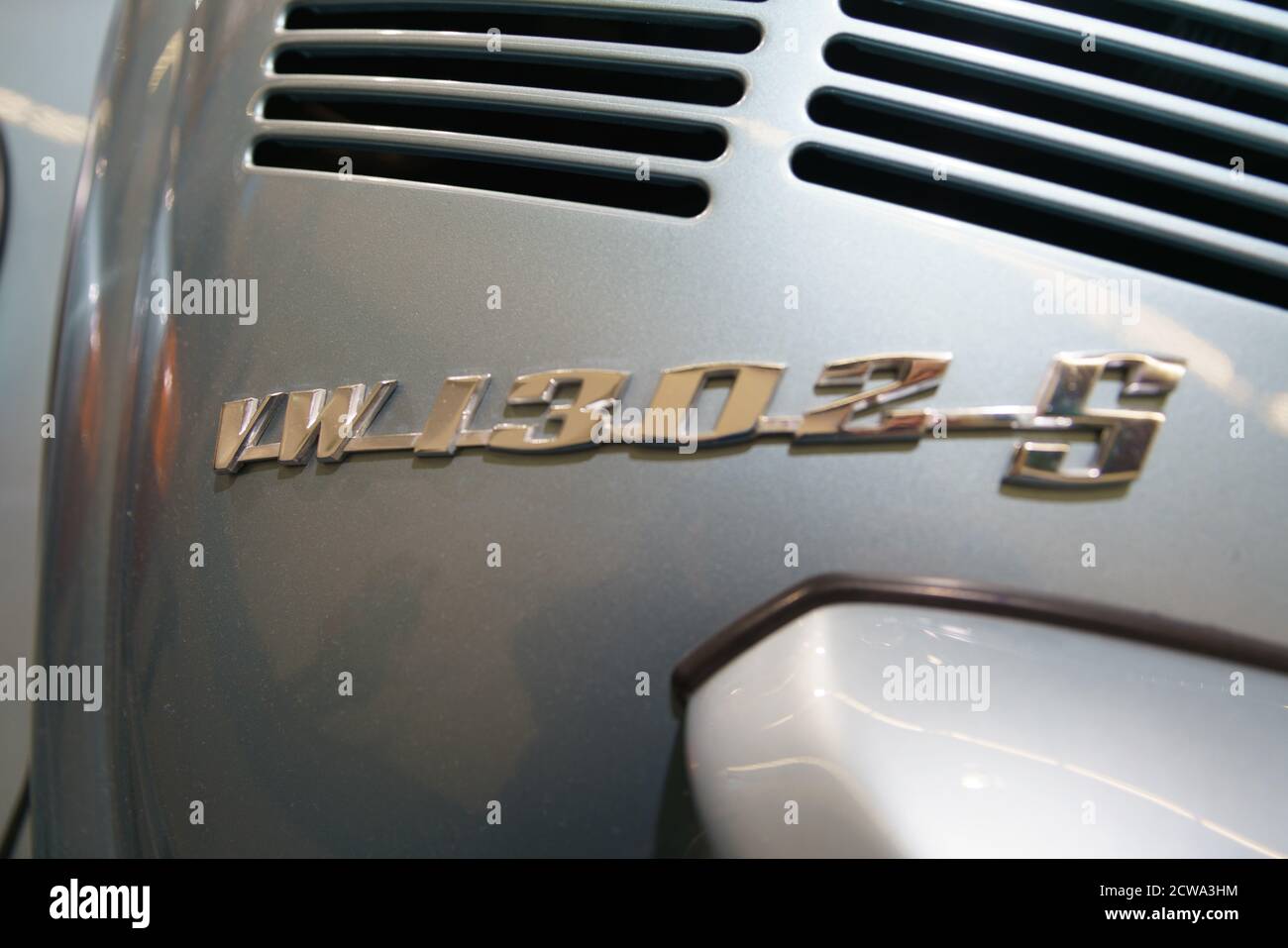 Closeup of heritage cars from Mercedes Benz and Volkswagen Stock Photo