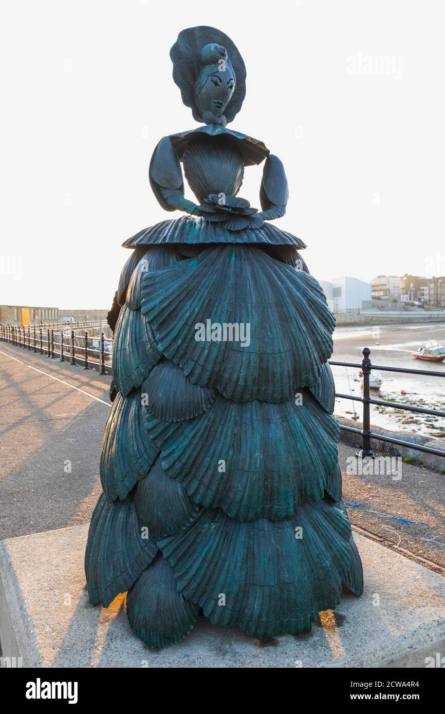 England, Kent, Margate, Bronze Statue of Mrs.Booth the Shell Lady of