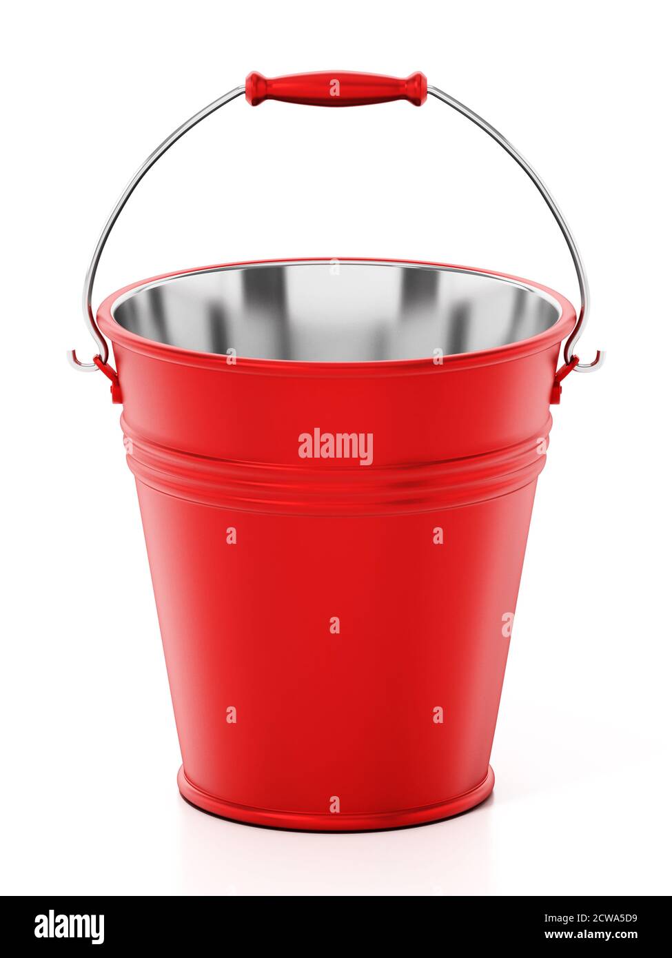 Vintage fire bucket isolated on white background. 3D illustration. Stock Photo