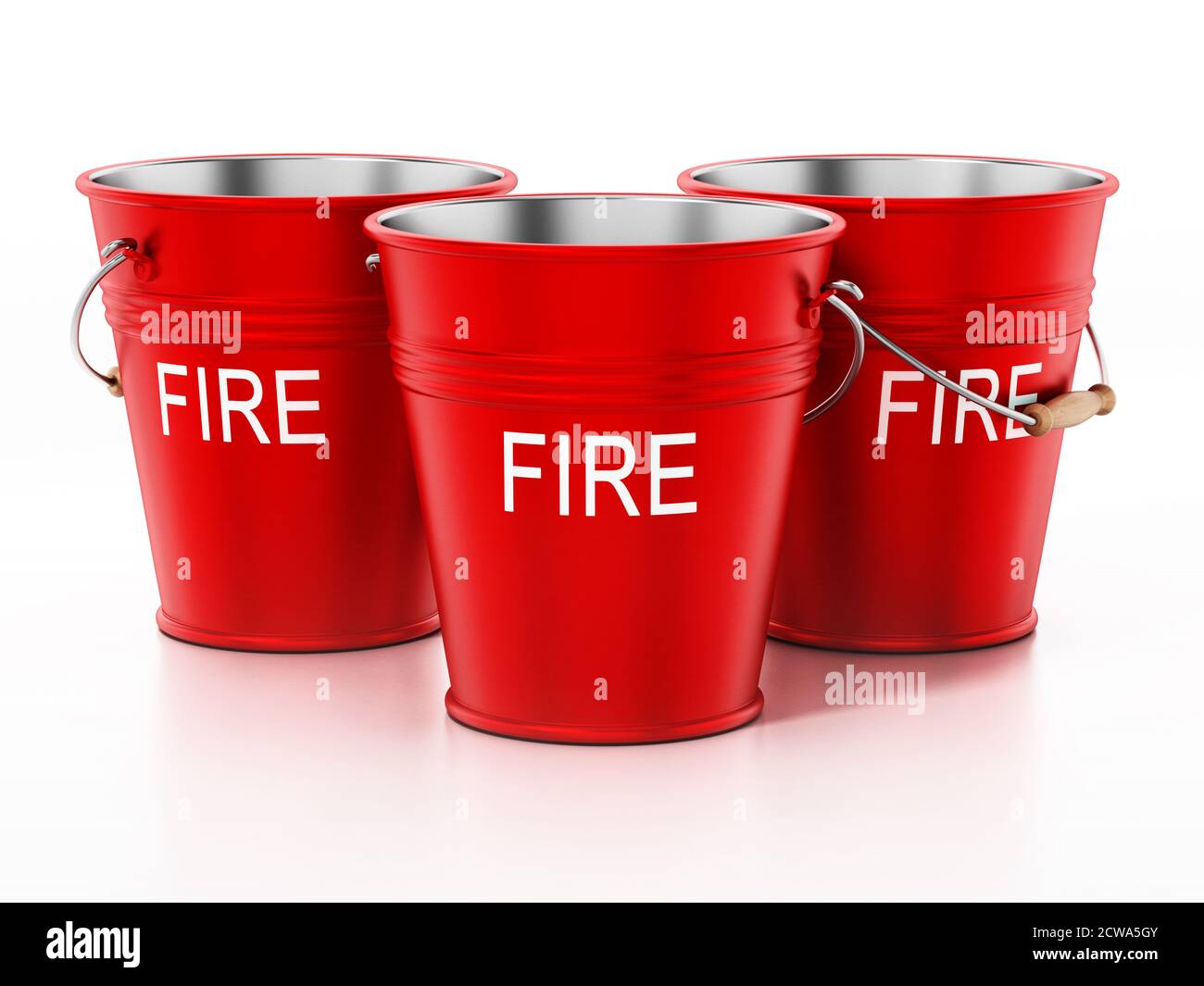 Vintage fire buckets Cut Out Stock Images & Pictures - Alamy