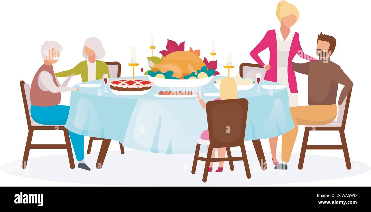 Thanksgiving day flat vector illustration Stock Vector Image & Art - Alamy