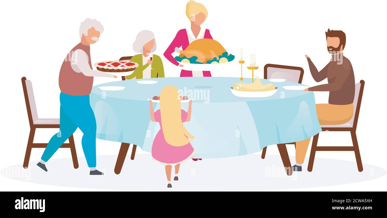 Thanksgiving day flat vector illustration Stock Vector Image & Art - Alamy