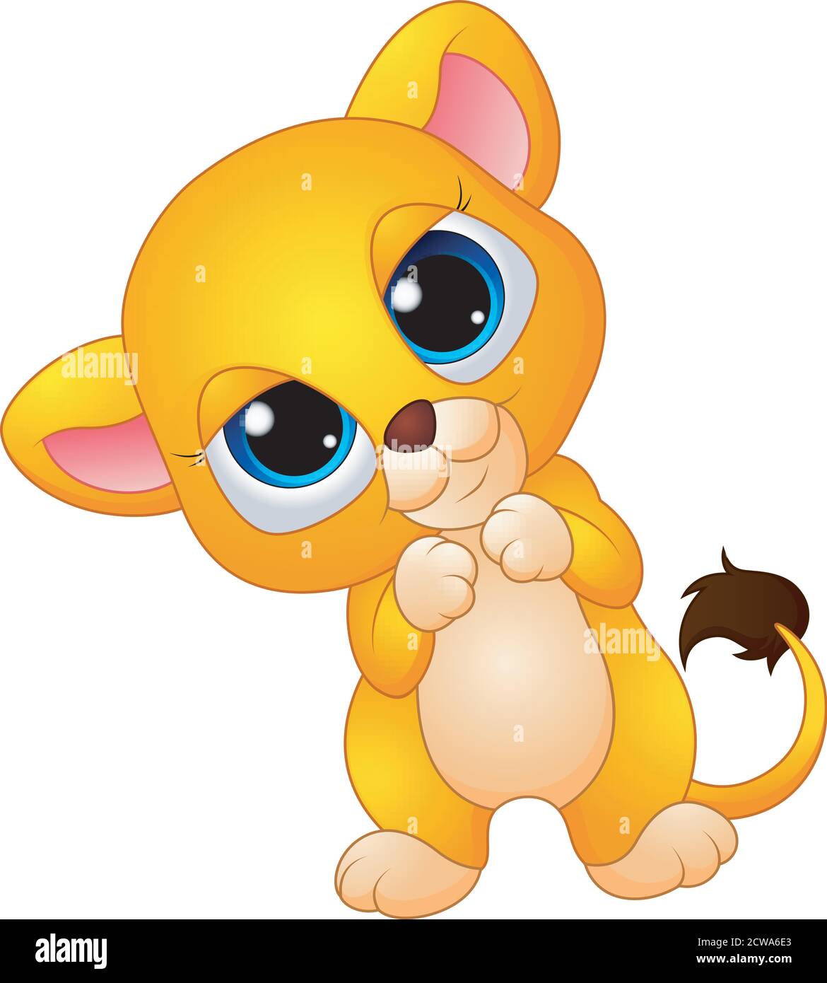 Vector illustration of Cute baby lion cartoon Stock Vector Image & Art -  Alamy