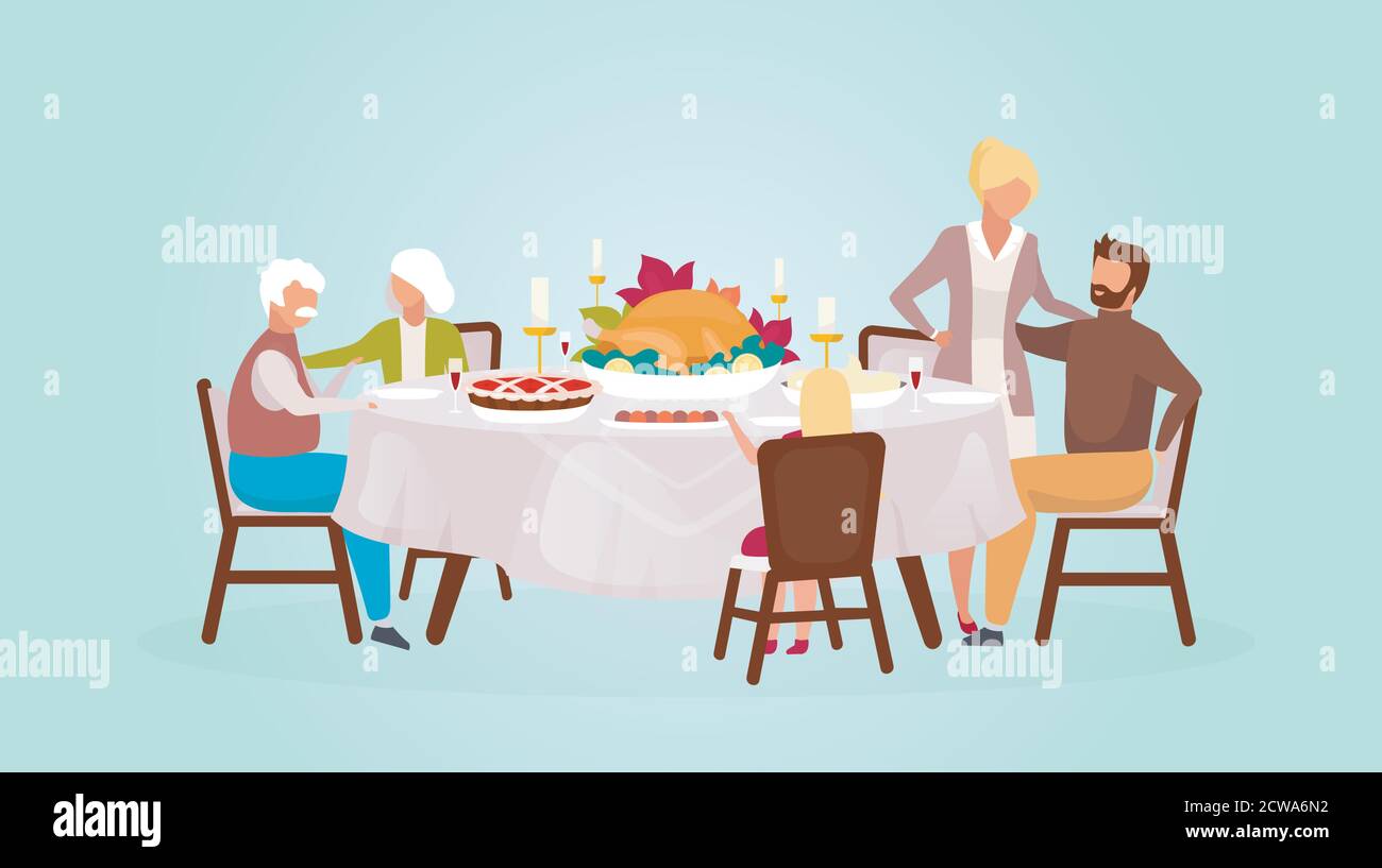 Thanksgiving day flat vector illustration Stock Vector Image & Art - Alamy
