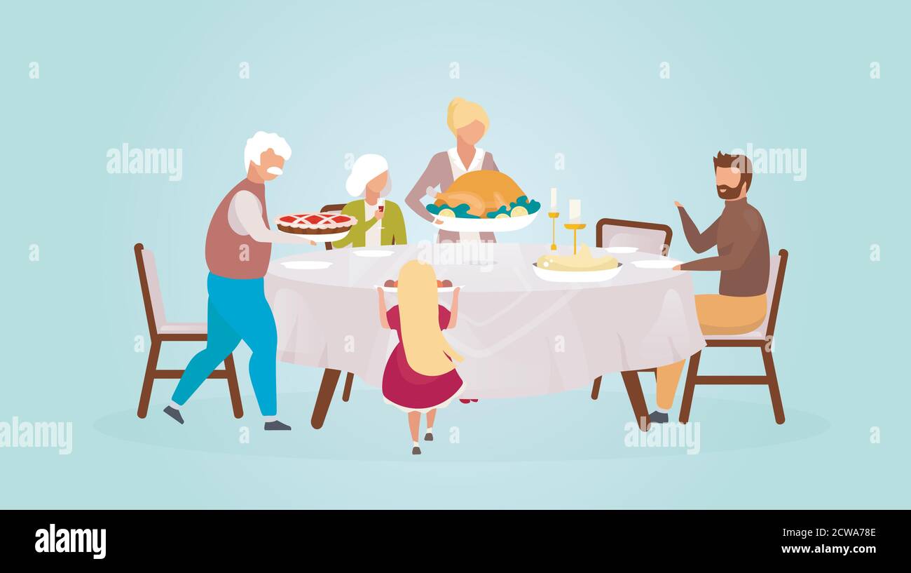 Thanksgiving day flat vector illustration Stock Vector Image & Art - Alamy